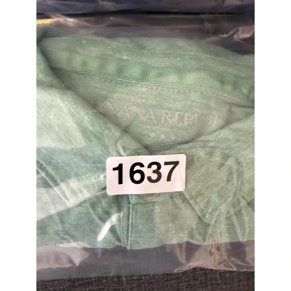 Banana Republic Polo Shirt Mens Large Green Vintage Short Sleeve Jersey Knit